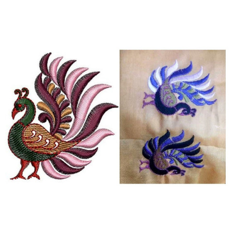 Peacock With Beautiful Feather Embroidery 24126