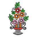 Flower Pot Embroidery Designs