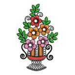 Flower Pot Embroidery Designs