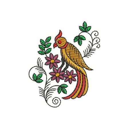 Bird Design Applique In Embroidery 24129
