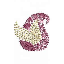 Traditional Paisley Applique Embroidery Design 24134