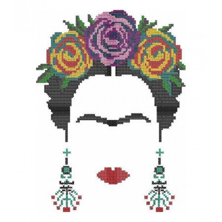 Lady With Flower Wreath Cross Stitch Embroidery Design 24147