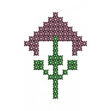 Tree Plant Cross Stitch Applique Embroidery 24182