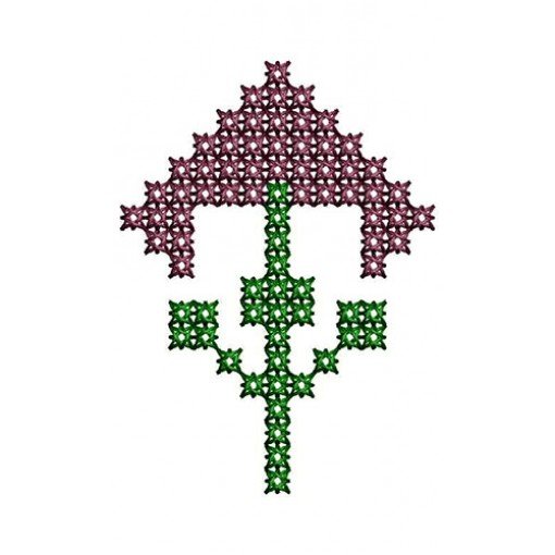 Tree Plant Cross Stitch Applique Embroidery 24182