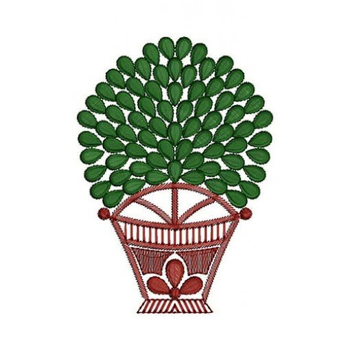 Bucket Planter Applique Embroidery Design 24192