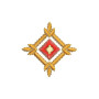 Triplets Leaf Bunch On Square Applique Design 24342