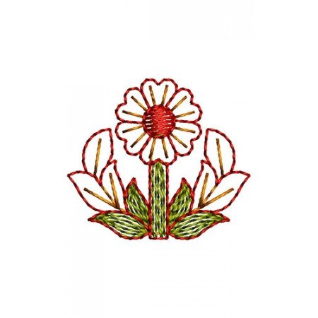 Heart Shape Petal Flower Applique Embroidery Design 24344