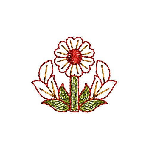 Heart Shape Petal Flower Applique Embroidery Design 24344