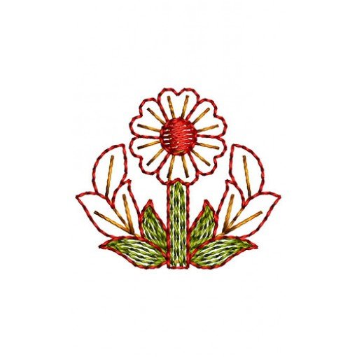 Heart Shape Petal Flower Applique Embroidery Design 24344