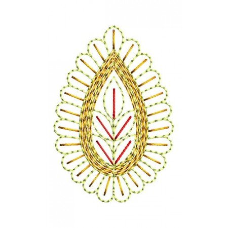 Simple Leaf Applique Embroidery Design 24345