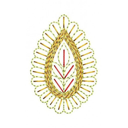Simple Leaf Applique Embroidery Design 24345