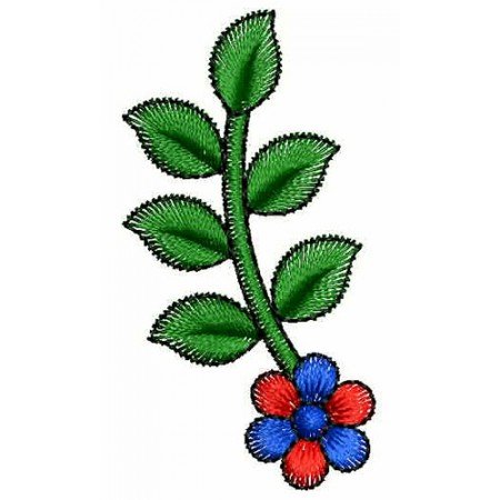 Single Flower Branch Applique Embroidery Design 24393