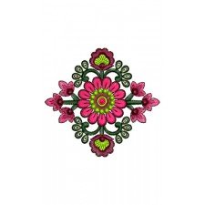 Pink Long Petal Flower In Applique Embroidery 24446