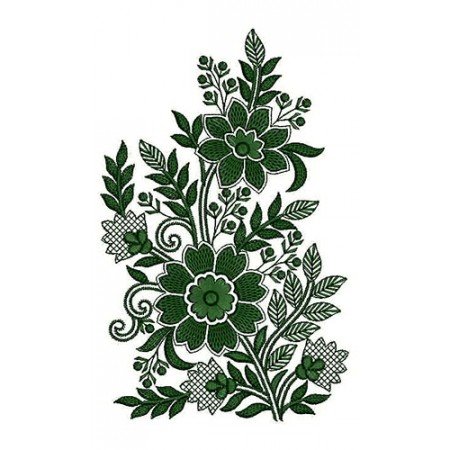 Beautiful Flower Plant Applique Embroidery Design 24449