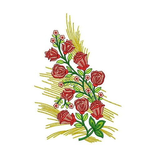Flower Bud Applique Embroidery Design 24450