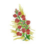 Flower Bud Applique Embroidery Design 24450