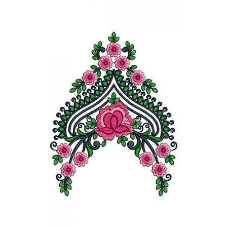 Pretty Pink Flower Vine Applique Embroidery Design 24453