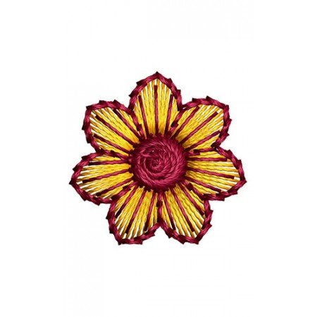 Yellow Petal Flower Applique Embroidery Design 24454