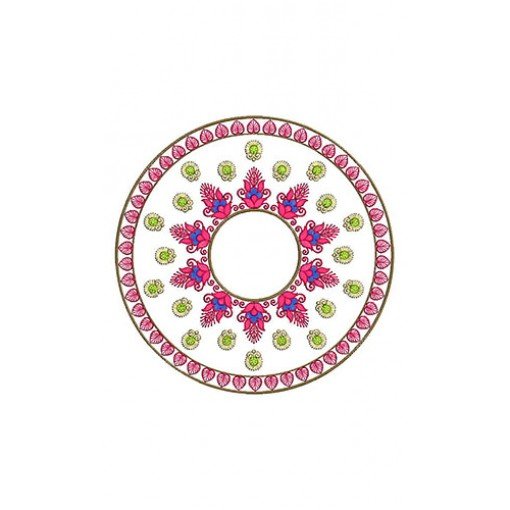 Stunning Circle Design In Applique Embroidery 24457