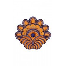 Simple Floral Design Applique In Embroidery 24462