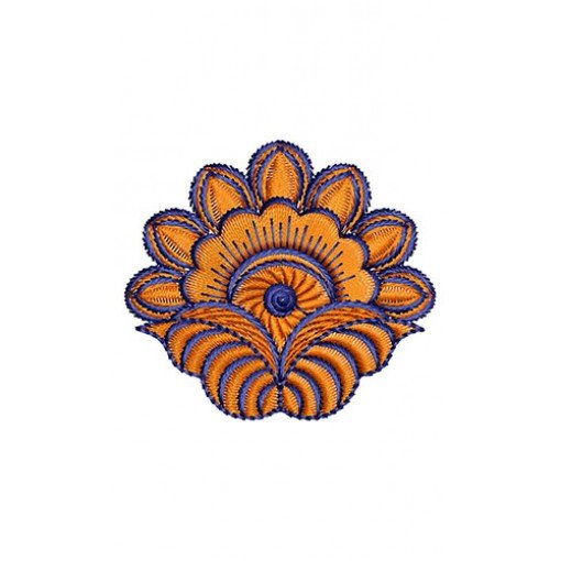 Simple Floral Design Applique In Embroidery 24462