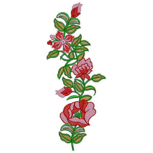 Beauteous Floral Design In Applique Embroidery 24505