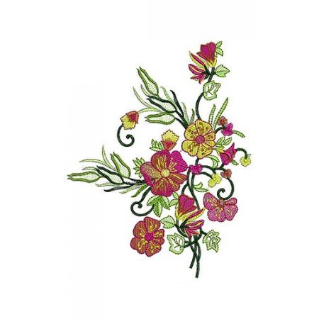 Flamboyant Poppy Flowers Applique Embroidery Design 24525
