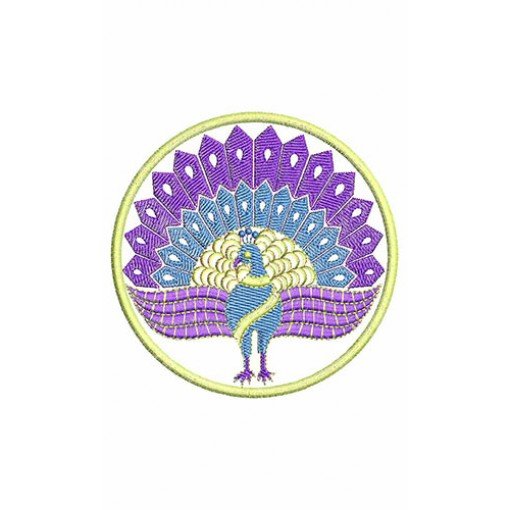 Peacock In Sphere Applique Embroidery Design 24528