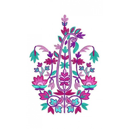 Blossoming Plant Applique Embroidery Design 24543