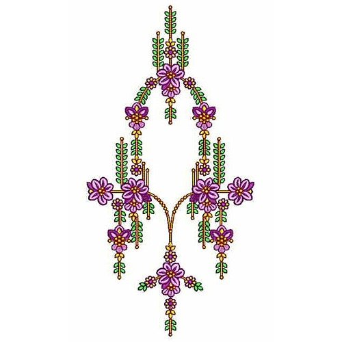 Lavender Flowering Creeper Applique Embroidery Design 24544
