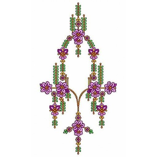 Lavender Flowering Creeper Applique Embroidery Design 24544