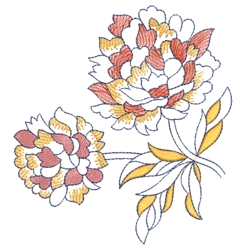 Spray Rose Applique Embroidery Design 24933