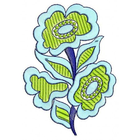 Daffodil Style Applique Embroidery Design 25169
