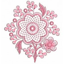 Pink Flower Applique Embroidery Design 25176