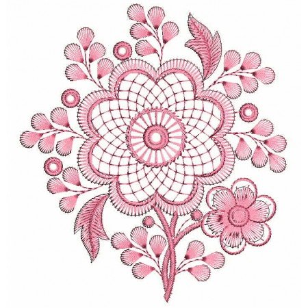 Pink Flower Applique Embroidery Design 25176