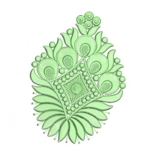 Green Flower Embroidery Applique Design 25806