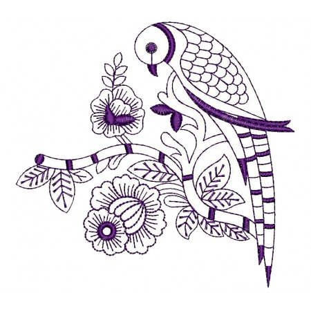 Parrot Embroidery Applique Design 25833