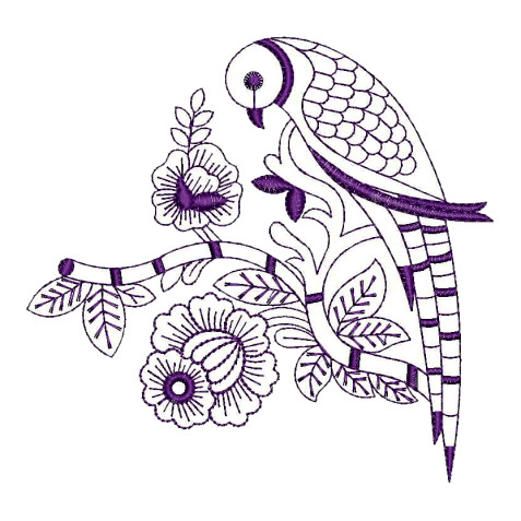 Parrot Embroidery Applique Design 25833