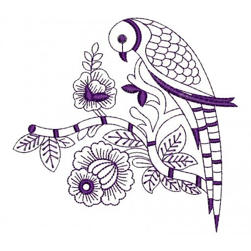 Parrot Embroidery Applique Design 25833