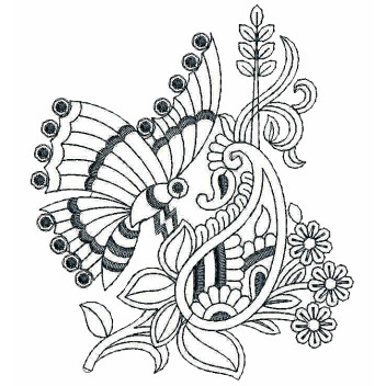 Butterfly Applique Machine Embroidery Design 25834