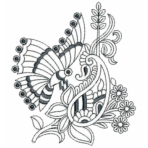 Butterfly Applique Machine Embroidery Design 25834