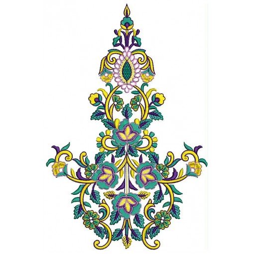 Flower Pot Applique Embroidery Design 25837