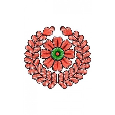 Simple Floral Applique Embroidery Design
