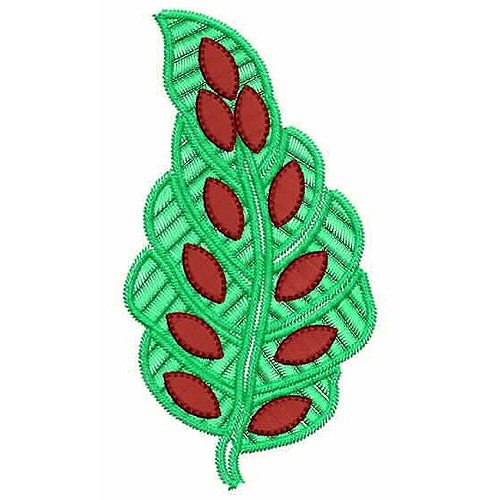Embroidery Design Of Green Leaf