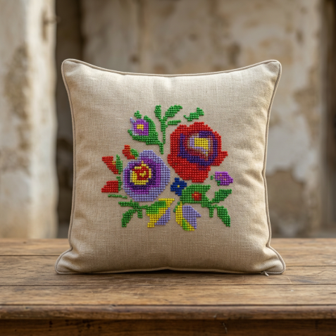 Traditional Folk Floral Embroidery Design