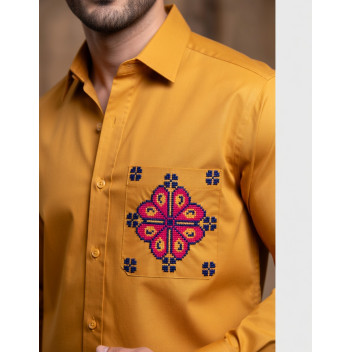 Geometric Cross Stitch Floral Embroidery Design