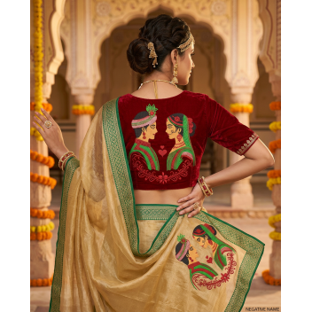 Assamese Wedding Bride and Groom Embroidery Design