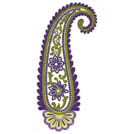 Cording Paisley | Sequin Paisley Embroidery Design 2790