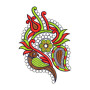 Imperial Paisley Ferns Patch Embroidery Design 30011