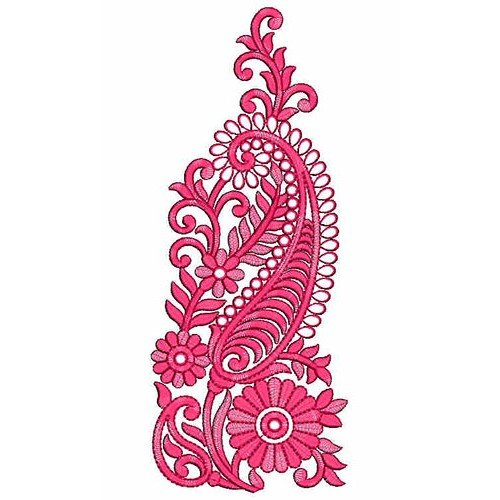 Paisley Flower Applique Embroidery Design 30041